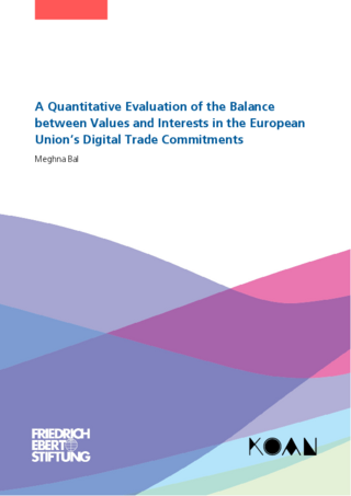 A quantitative evaluation of the balance between values and interests in the European Unionʿs digital trade commitments